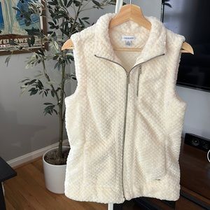 Calvin Klein. Cream fur vest. EUC. Size small